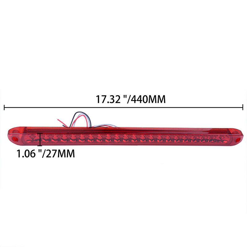 UK 2PCS Red 23LED Light Bar Stop Turn Tail 3rd brake Light Truck Trailer 17"