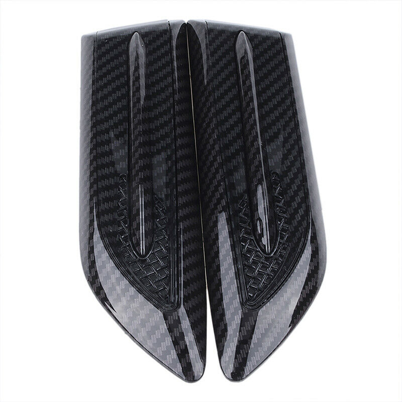 Pair Carbon Fiber Look Side Wing Car Air Flow Intake Vent Trim Fender Scoop UK