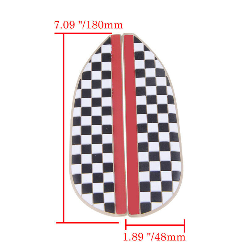 Checkered Car Rear View Wing Mirror Sun Shade Shield Rain Board Eyebrow Guard
