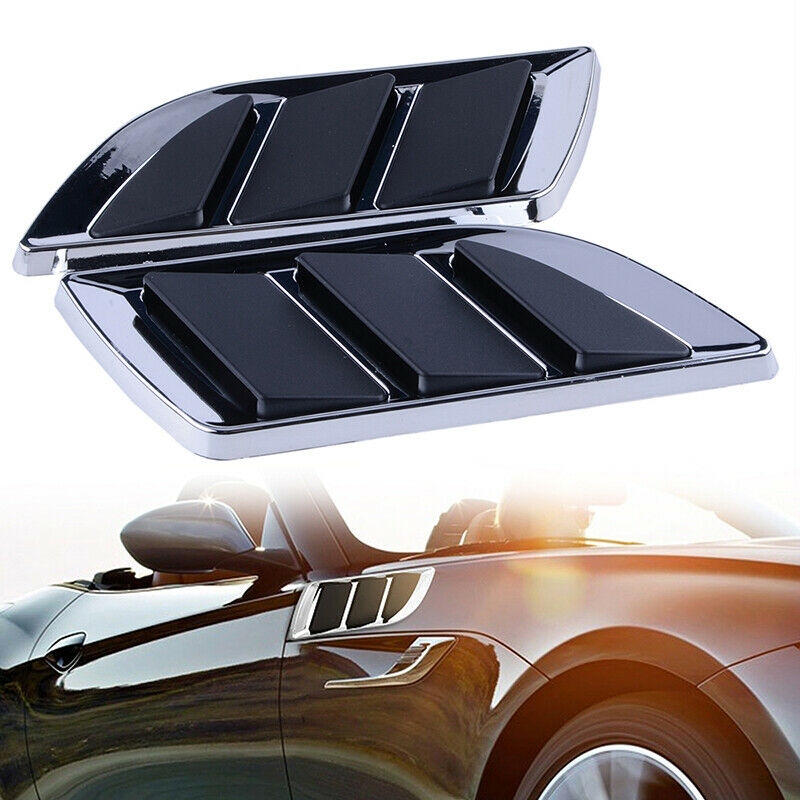Univesal Car Side Air Flow Vent Hole Cover Fender Intake Grille Sticker Decor 2x
