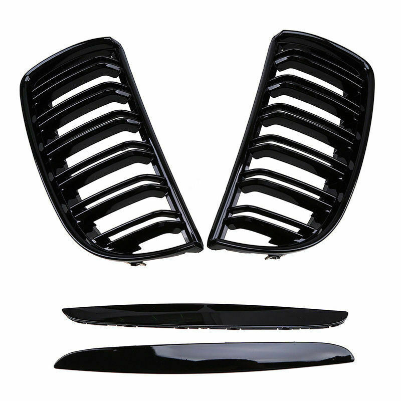 For BMW 3-Series E90 E91 06-08 Pre-LCI Glossy Black Kidney Front Grill Grille UK