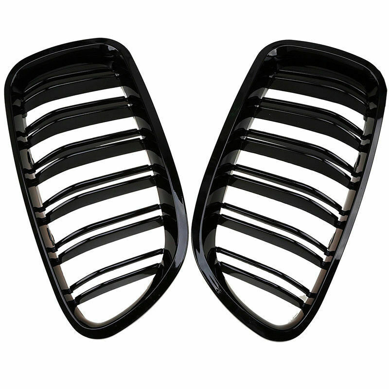 For Bmw M5 Look F10 F11 5 Series Kidney Grille Grill Gloss Black Twin Bar Slat
