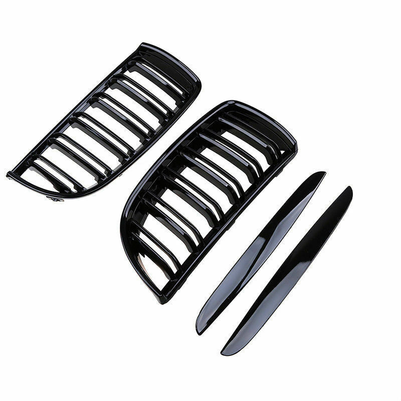 For BMW 3-Series E90 E91 06-08 Pre-LCI Glossy Black Kidney Front Grill Grille UK
