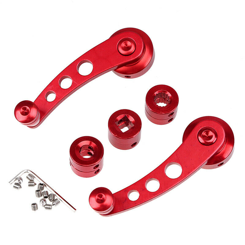 Red Aluminum Car Window/Door/Winder Crank Handles Alloy Universal Fit Racing UK