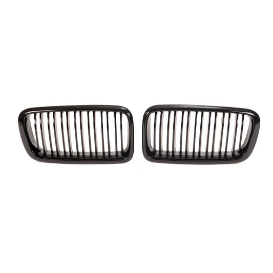BMW 7 SERIES E38 GLOSS BLACK TWIN SLAT FRONT KIDNEY GRILLES GRILLE GRILL UK