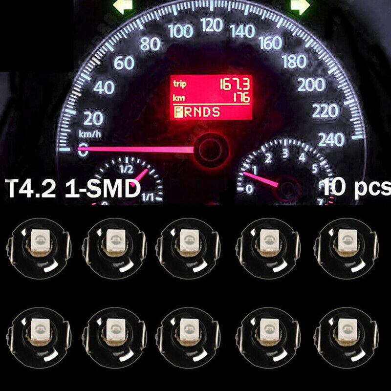 10pcs T4.2 Neo Wedge 1 SMD LED Cluster Instrument Dash Climate Light Bulb UK