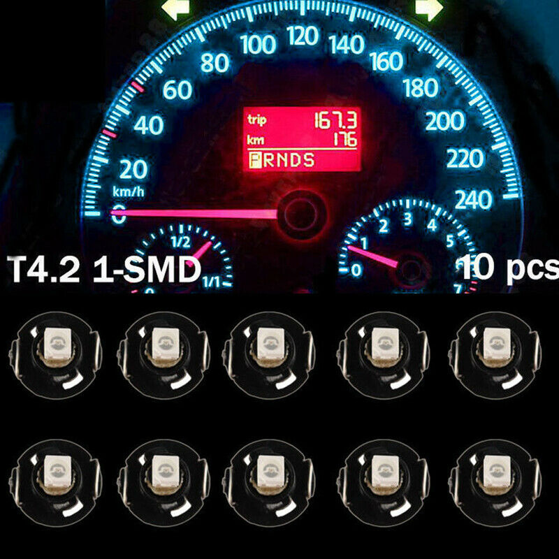 10pcs T4.2 Neo Wedge 1 SMD LED Cluster Instrument Dash Climate Light Bulb UK