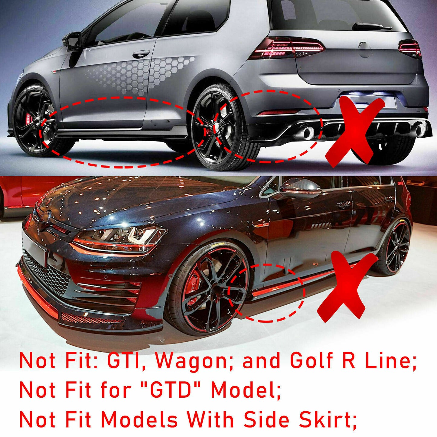 Front & Rear Mud Flaps Fit For VW Golf Mk7 7 2013-2018 Splash Guards Mudguards