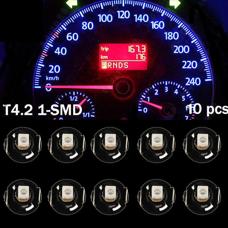 10pcs T4.2 Neo Wedge 1 SMD LED Cluster Instrument Dash Climate Light Bulb UK