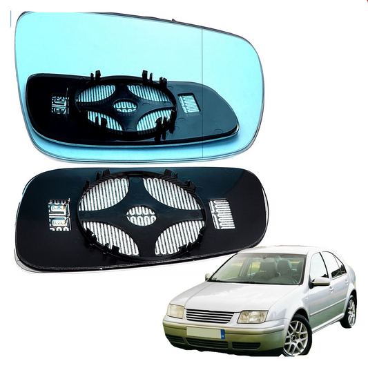 Right Driver side Wide Angle wing mirror glass for VW Bora 1998-2005 heated Blue