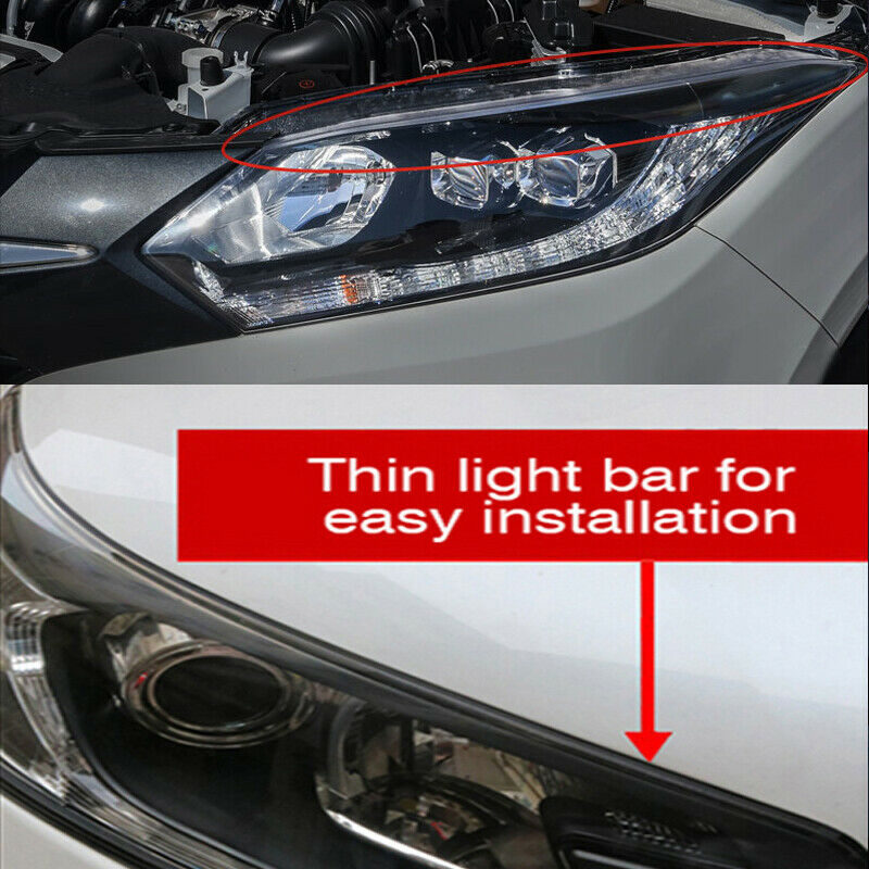 RGB 60CM LED Car DRL Daytime Running Turn Signal Lamp Strip Light Flexible UK B