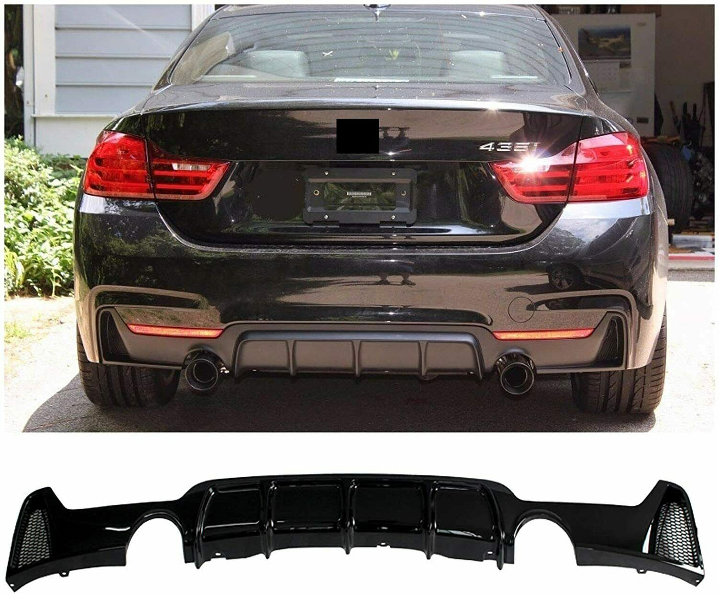 BMW F32 F33 F36 4 SERIES PERFORMANCE M SPORT REAR DIFFUSER GLOSS BLACK