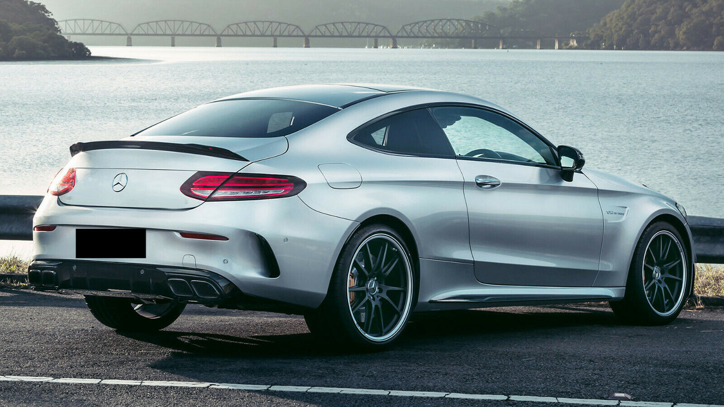 MERCEDES C CLASS A205 C205 COUPE AMG C63 STYLE REAR DIFFUSER FACELIFT 2019+