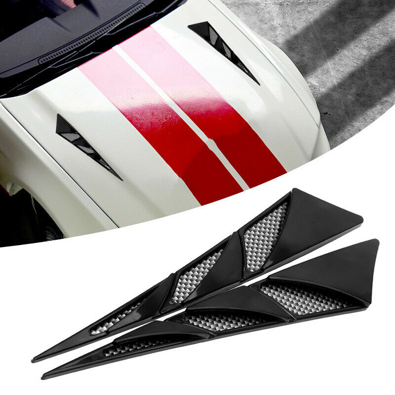 Car Door Hood Stickers Black JDM Side Air Intake Flow Vent Cover Universal UK AH