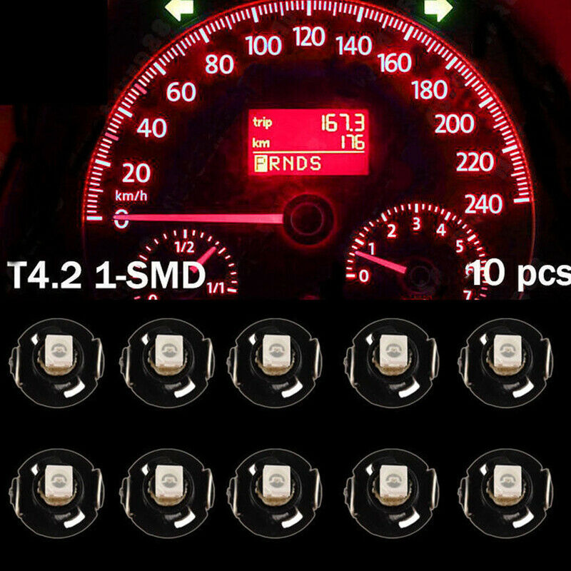 10pcs T4.2 Neo Wedge 1 SMD LED Cluster Instrument Dash Climate Light Bulb UK