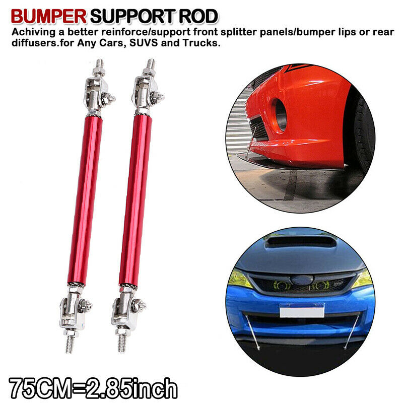 2.9" Adjustable Car Front Rear Bumper Lip Splitter Rod Bar Support Universal h4
