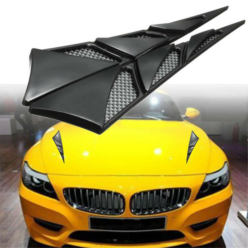 Car Door Hood Stickers Black JDM Side Air Intake Flow Vent Cover Universal UK AH