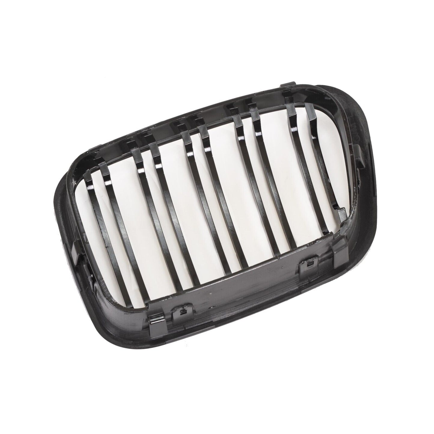 BMW E46 4DR 98-01 GLOSS BLACK FRONT KIDNEY GRILLES GRILLS TWIN DOUBLE SPOKE