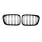 BMW E46 4DR 98-01 GLOSS BLACK FRONT KIDNEY GRILLES GRILLS TWIN DOUBLE SPOKE