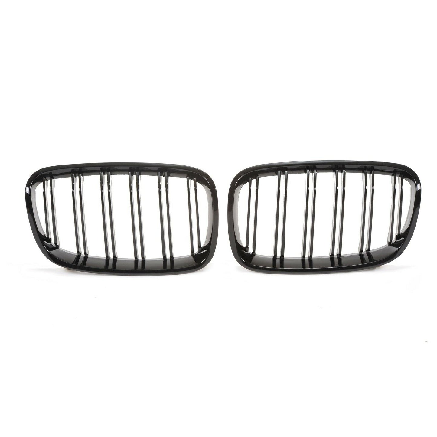 BMW F20 F21 11 - 15 GLOSS BLACK FRONT KIDNEY GRILLES GRLLS DOUBLE TWIN SPOKE