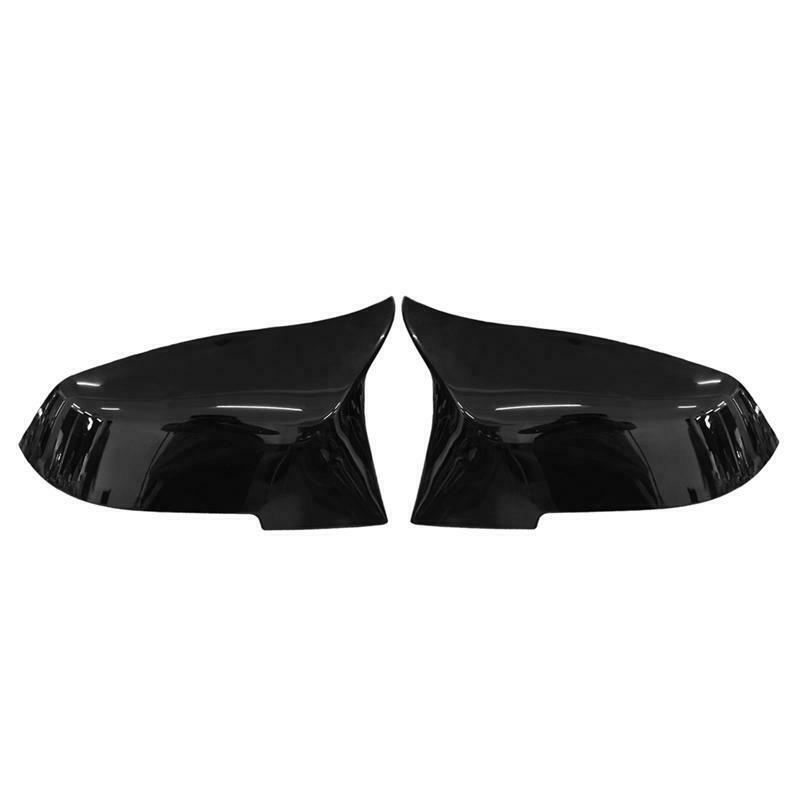Pair Rearview Glossy Black Wing Mirror Cover Cap For BMW 1 Series F20 F21 F23