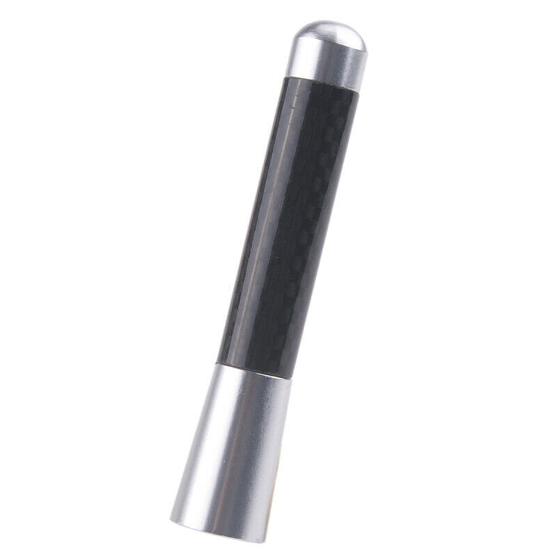 8cm Car Bee-sting Stubby Aerial Silver Carbon Fibre Ariel Arial AM/FM Universal