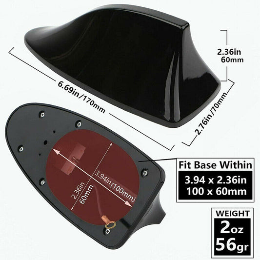 1x Car Vehicle Shark Fin Roof Antenna Aerial FM/AM Signal Part For DS Black UK