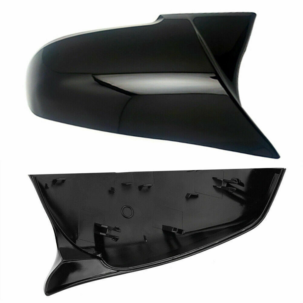 Pair Rearview Glossy Black Wing Mirror Cover Cap For BMW 1 Series F20 F21 F23