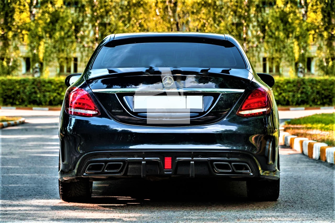 Mercedes C Class C63 AMG Style W205 Gloss Black Roof Wing Spoiler 2014-2021