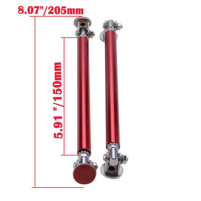 150mm Red Adjustable Car Front Rear Bumper Lip Splitter Strut Rod Support Bars