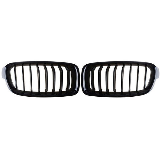 For BMW F30 F31 3Series Saloon 2012-2018 Gloss Black Front Kidney Grille Grill