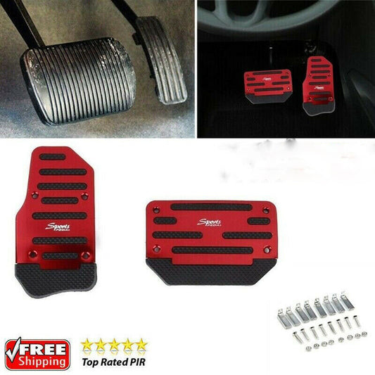 Red Non-Slip Automatic Gas Brake Foot Pedal Pad Cover Car Accessories UK AE1