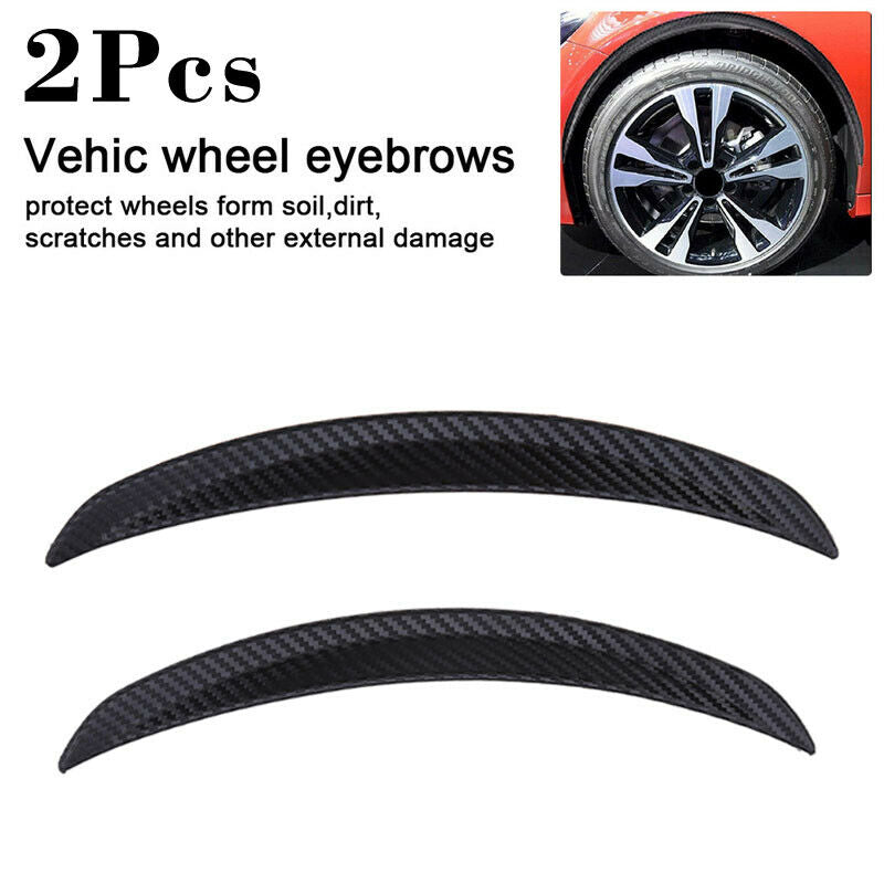 2x Car Wheel Eyebrow Arch Trim Lips Fender Flares Protector Carbon Fiber 25CM UK