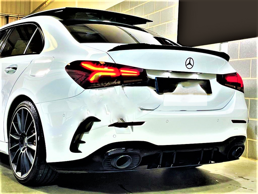 Mercedes A35 A45 AMG Style A Class Saloon V177 Carbon Fibre Lip Spoiler 2018+