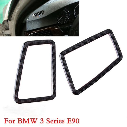 Real Carbon Fiber Dashboard Air Vent Outlet Cover Trim For BMW 3"E90 E92 05-12