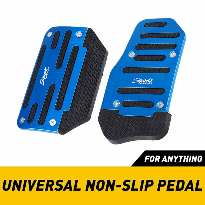 Set Blue Non-Slip Automatic Gas Brake Foot Pedal Pad Cover Car Accessories UK AE