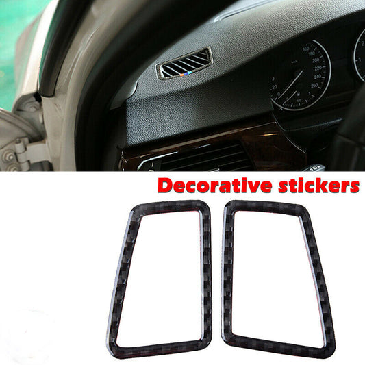 Real Carbon Fiber Dashboard Air Vent Outlet Cover Trim For BMW 3"E90 E92 05-12