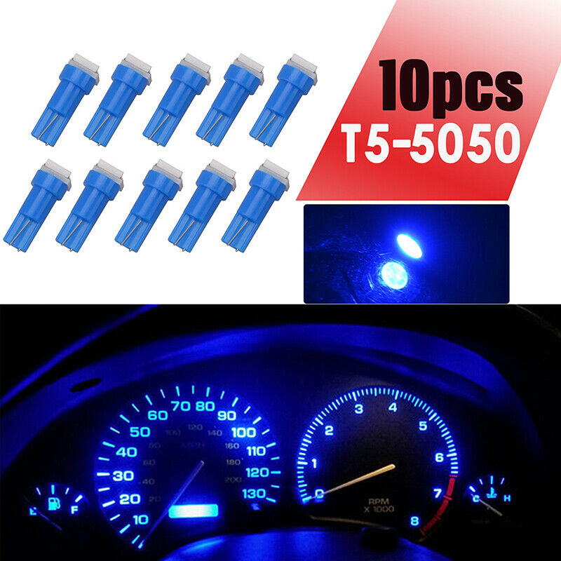 10x T5 286 LED Dashboard Gauge 5050 Car Speedo Instrument Light Bulbs 12V 0.4W