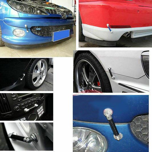 2X Vehicle Adjustable Front Bumper Splitter Strut Brace Rod Support Bars Black