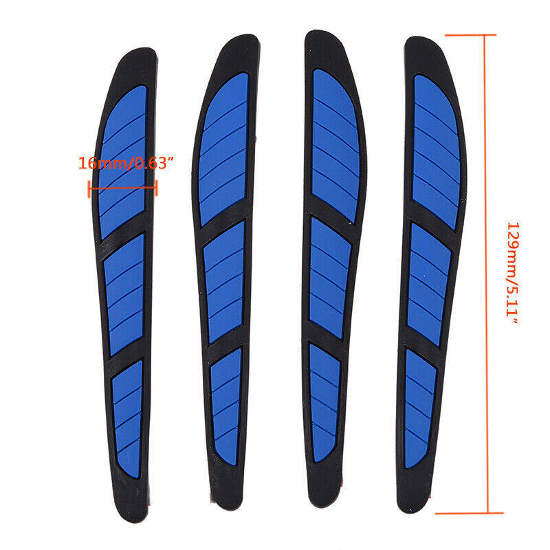 4x Universal Car Door Edge Scratch Anti-collision Protector Guard Strip Blue A