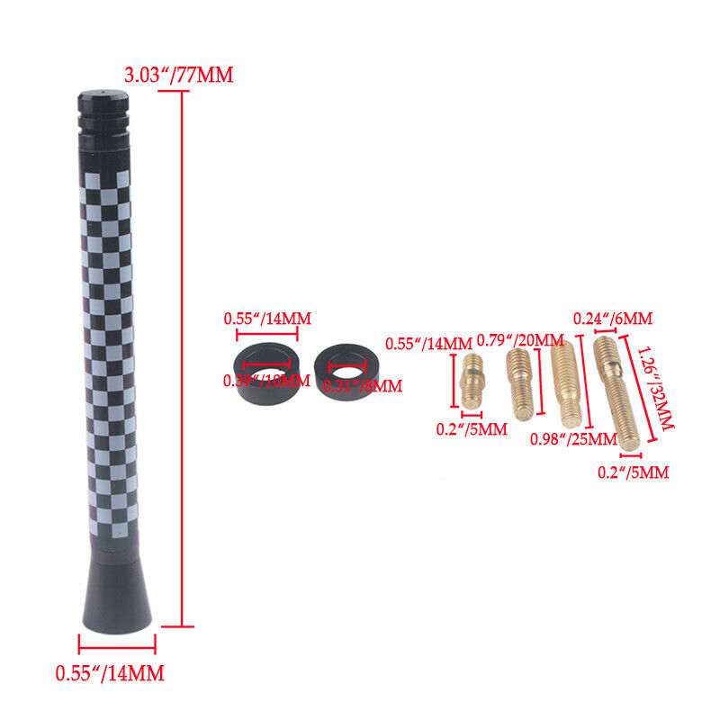 1pcs 3"CAR AUTO BEE STING RADIO AERIAL ARIEL ARIAL MAST ANTENNA FOR MINI Cooper