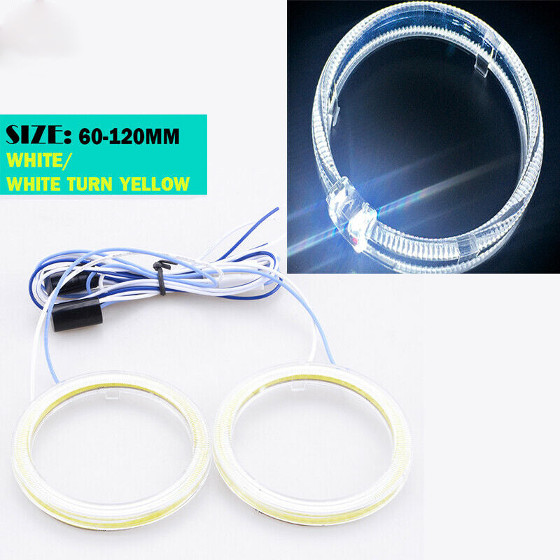 60MM-120MM COB Angel Eyes Halo 12V SMD Car LED Light Ring DRL Headlight Lamp