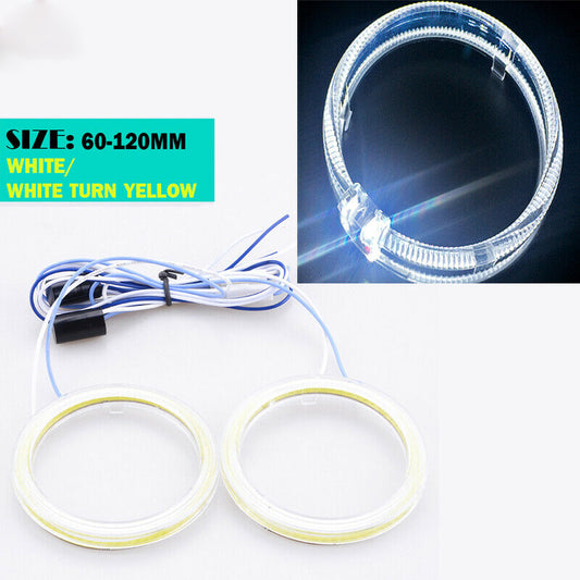 60MM-120MM COB Angel Eyes Halo 12V SMD Car LED Light Ring DRL Headlight Lamp