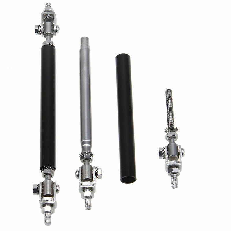 10CM Black Universal Car Front Bumper Lip Splitter Rod Strut Tie Bar Support ah