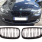 BMW E92 E93 06-10 & M3 GLOSS BLACK FRONT KIDNEY GRILLES GRILLS TWIN DOUBLE SPOKE