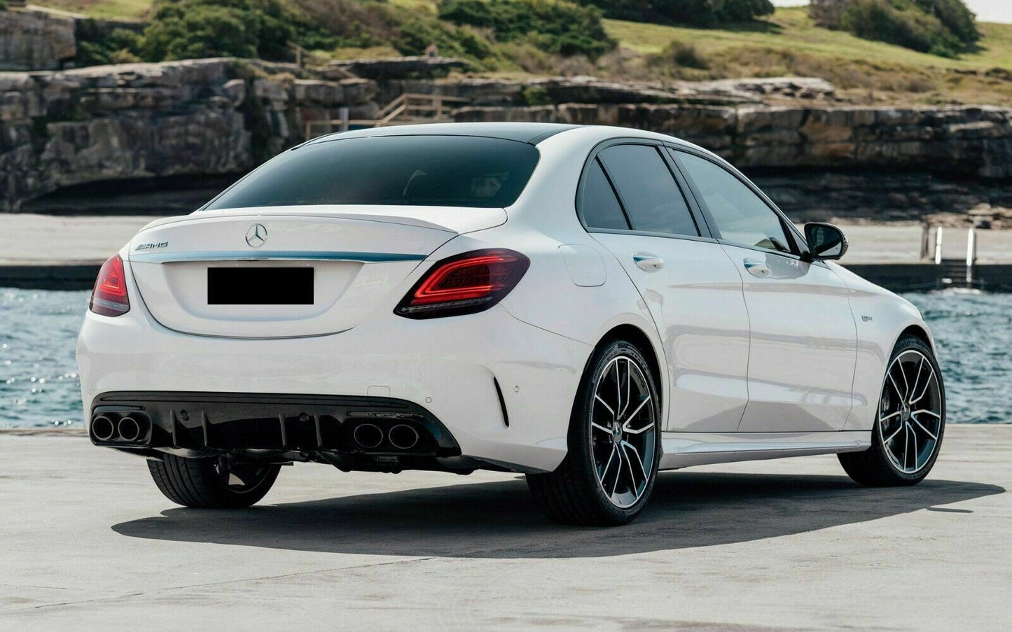 MERCEDES C CLASS W205 SALOON ESTATE AMG C43 STYLE REAR DIFFUSER FACELIFT 2019+