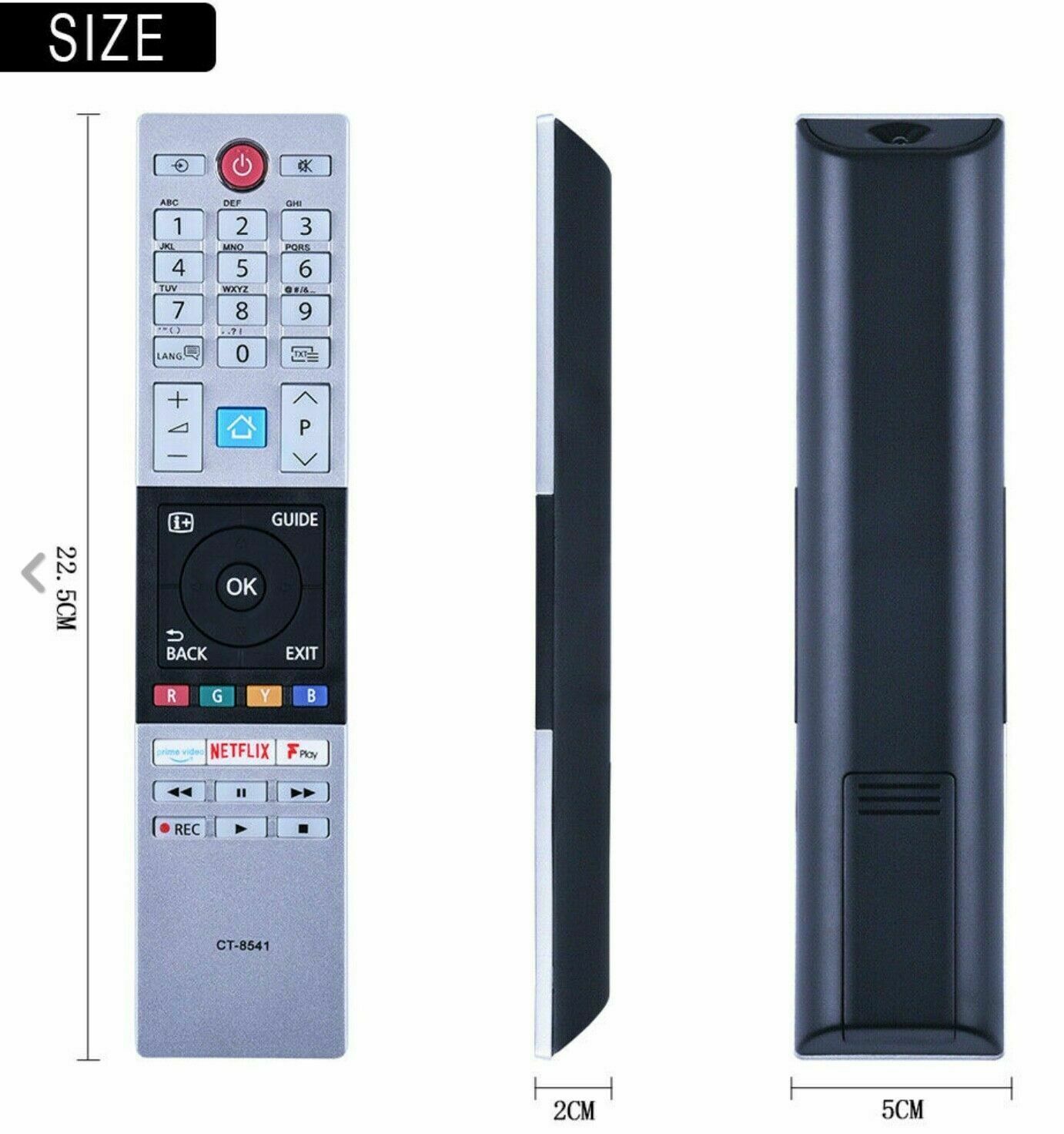 TOSHIBA CT-8541 TV REMOTE CONTROL REPLACEMENT NETFLIX + Amazon BUTTON SMART TV