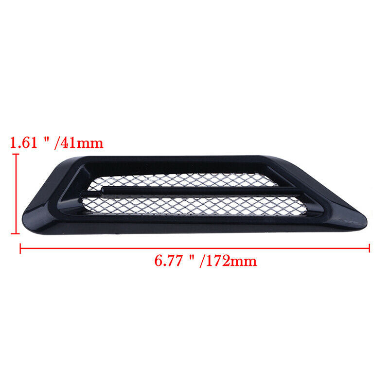2x Black Car Decor Air Flow Intake Scoop Bonnet Side Fender Vent Hood UK ABS USE