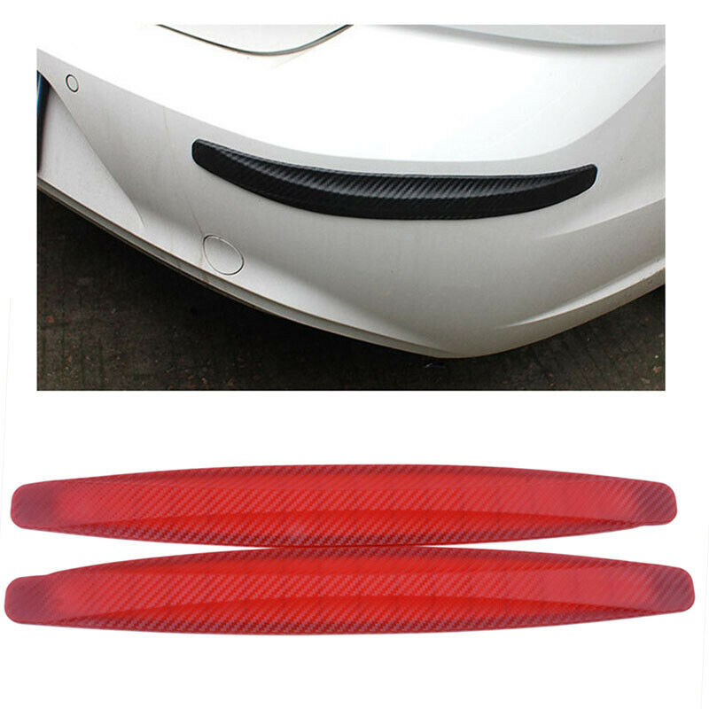 2PCS CAR RED ANTI-RUB STRIP BUMPER BODY CORNER EDGE PROTECTOR GUARD TRIM NEW