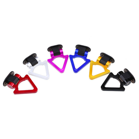 1xTriangle Purple High-Strength Racing Car Tow Strap Front Bumper Hook Auto